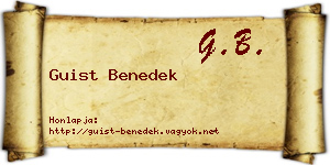 Guist Benedek névjegykártya