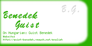 benedek guist business card